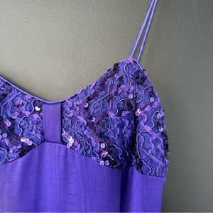 Vintage Jessica McClintock Gunne Sax 90’s Slinky Purple Midi Dress